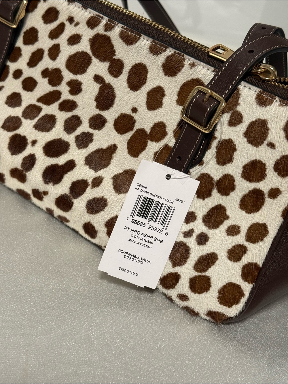 Coach Asher Haircalf Leopard Print Shoulder Bag NWT Just Released CES68 - Picture 10 of 10